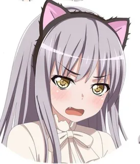😾 Anime, Orelhas de gato, Garota, Expressão, Fofo telegram sticker