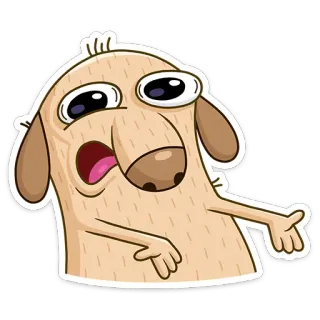 😍 Cartone animato, Cane, Divertente, Carino, Meme, Animale whatsapp sticker