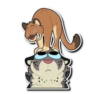 😁 kot, zwierzę, naklejka, kreskówka, słodki, irbis, puma telegram sticker