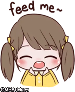 😋 @MHStickers мультфильм, девушка, стикер, аниме telegram sticker