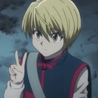 🕷️ Kurapika Hunter x Hunter anime, cartoon, character, Kurapika, Hunter x Hunter, peace sign telegram sticker