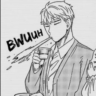 😗 BWUUH 애니메이션, 만화, 마시는, 흘림, 지저분한, 남성, 남자, 만화, 커피, 차 telegram sticker
