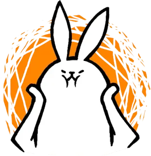 😝 coniglio, coniglietto, dito medio, offensivo, gesto, cartone animato telegram sticker