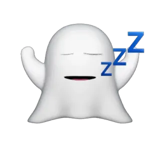 👻 fantasma, sono, dormindo, zzz, fofo, desenho animado telegram sticker