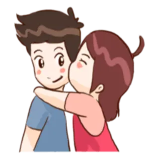 💏 couple, baiser, amour, dessin animé, romance, relation, mignon telegram sticker