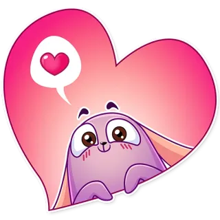 ❤ cartoon, animal, heart, love, cute, bunny whatsapp sticker