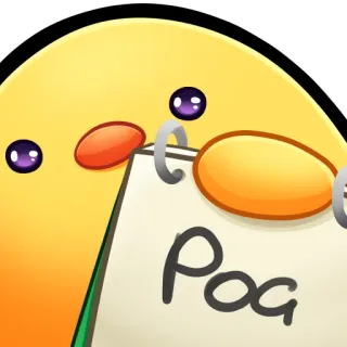 🐤 Poa lindo, animal, dibujos animados, amarillo, emoji, escritura whatsapp sticker