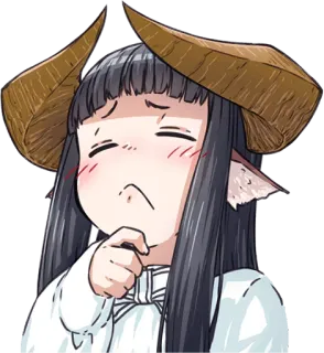 🤔 Anime, Chica, Demonio, Cuernos, Triste, Linda whatsapp sticker