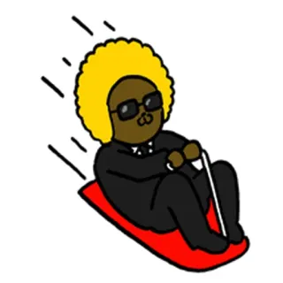 😘 Мультфильм, Катание на санках, Смешной, Персонаж, Зима, Снег telegram sticker