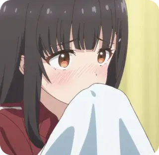 😰 动漫女孩, 黑发, 悲伤, 哭泣, 情绪化, 动漫 telegram sticker