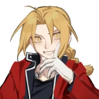 😏 Edward Elric Fullmetal Alchemist anime, fullmetal alchemist, edward elric, desenho animado, alquimia, personagem telegram sticker
