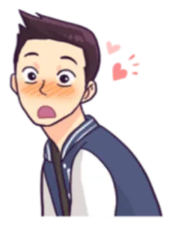 😊 cartoon, sticker, man, heart, love, cute telegram sticker