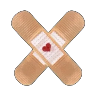 ❤ bandaid, heart, medical, cross, injury, adhesive bandage telegram sticker