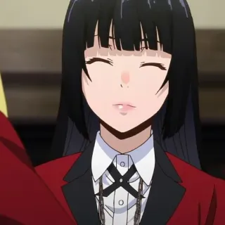 ☕️ Yumeko Jabami Kakegurui Anime, Garota, Cabelo preto, Jaqueta vermelha, Kakegurui, Yumeko Jabami telegram sticker