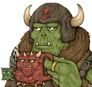 😐 Ork Warhammer 40,000 Орк, Warhammer 40k, Warhammer, 40k, Мрачный, Монстр telegram sticker