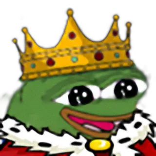 👑 Pepe the Frog pepe, 青蛙, 国王, 皇冠, 表情包 telegram sticker
