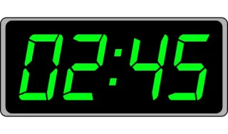📟 02:45 digital clock, time, green, display telegram sticker