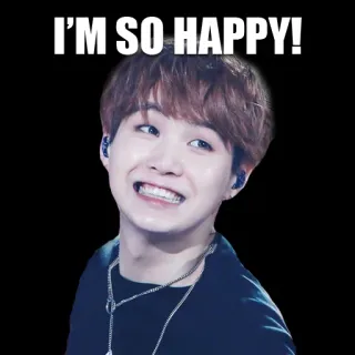 😃 I'M SO HAPPY! szczęśliwy, uśmiechnięty, radosny, portret, mężczyzna, pozytywny telegram sticker