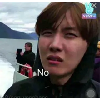 😐 No J-Hope, BTS, K-pop, Non, Mème, Expression telegram sticker