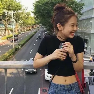 🌸 woman, girl, casual, smiling, urban, city, street telegram sticker