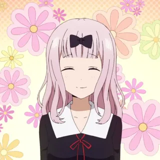💜 Chika Fujiwara Kaguya-sama: Love Is War Аниме, Чика Фудзивара, Госпожа Кагуя: в любви как на войне, Милый, Манга, Цветы telegram sticker