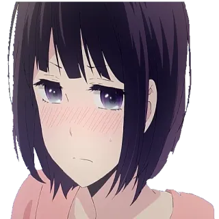 ☺️ Anime, Garota, Fofa, Personagem, Rubor, Triste, Mangá telegram sticker
