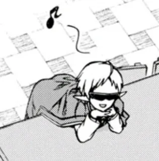 😁 elfo, música, óculos de sol, desenho animado, alegre, estilo anime telegram sticker