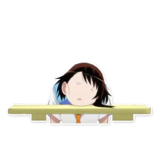 😞 anime, dormindo, desenho animado, estudante, escola, menina telegram sticker