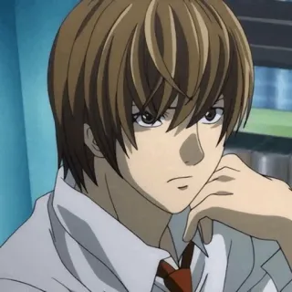 ⚖ Light Yagami Death Note Anime, Garçon, Sérieux, Uniforme scolaire, Intelligent telegram sticker