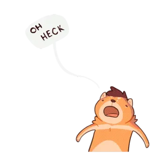 😦 OH HECK cute, animal, shocked, expression, oh heck telegram sticker