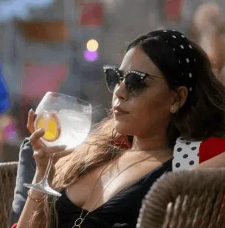 🐾 woman, cocktail, sunglasses, drink, summer, lifestyle, fashion telegram sticker