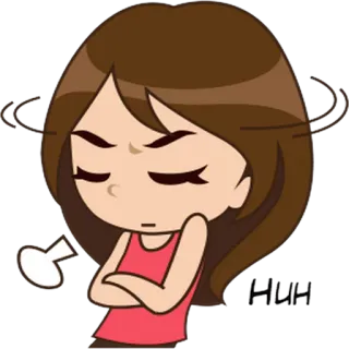 😤 мультфильм, расстроен, женщина, смущенный, девочка, злой telegram sticker