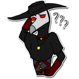 ❓ dokter wabah, masker, tanda tanya, kebingungan, steampunk, bersejarah, kostum telegram sticker