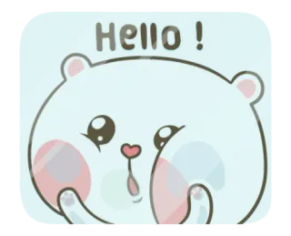 👀 Hello! hola, saludo, lindo, oso, dibujos animados, amigable telegram sticker