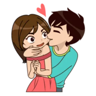 😈 amor, pareja, beso, romance, dibujos animados telegram sticker