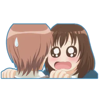 😃 anime, cartoon, kawaii, cute, shocked, surprise, nervous whatsapp sticker