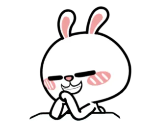 😁 conejo, lindo, emoji, pegatina, dibujo animado whatsapp sticker