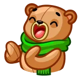 👏 teddy bear, cartoon, stuffed animal, green scarf, happy telegram sticker