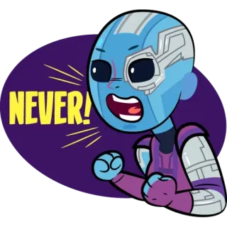 😣 Nebula NEVER! Nebula, Marvel, Superhero, Tidak pernah, Komik, Kartun, Karakter perempuan telegram sticker