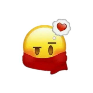 ❤️ emoji, heart, love, scarf, thinking telegram sticker