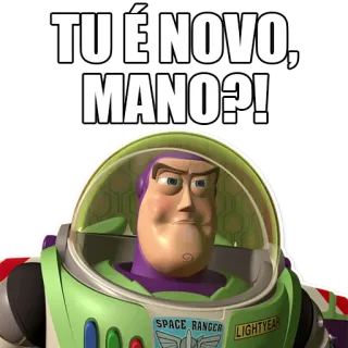 👶 Buzz Lightyear Toy Story TU É NOVO, MANO?! buzz lightyear, toy story, space ranger, disney, nuovo, mano telegram sticker