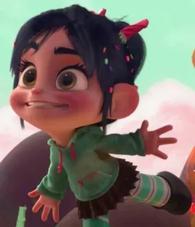 🦋 Vanellope von Schweetz Wreck-It Ralph cartoon, character, Vanellope, Ralph, Disney, movie whatsapp sticker