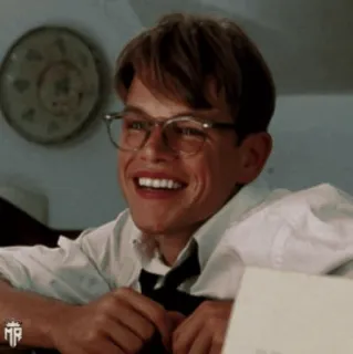 ☣ Matt Damon actor, man, smiling, celebrity, portrait telegram sticker
