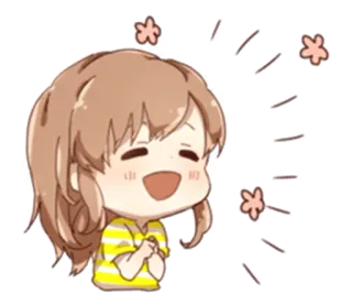 😀 Мультфильм, Счастливый, Аниме, Девочка, Милый, Праздничный telegram sticker