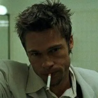 🧼 Tyler Durden Fight Club brad pitt, cigarrillo, película, pelea, fumar telegram sticker