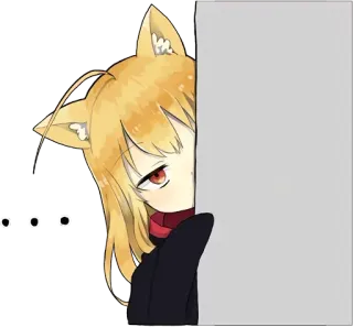 😶 Anime, Gato, Garota, Personagem, Fofo, Adesivo whatsapp sticker