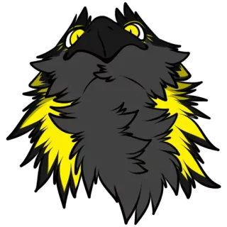 😟 uccello, volatile, giallo, nero, cartone animato, animale whatsapp sticker
