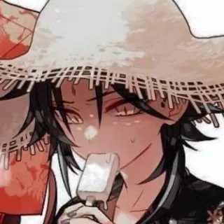 🪀 Anime, Verano, Helado, Sombrero, Manga, Chico telegram sticker