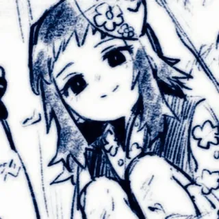 ✉️ Manga, Anime, Dziewczyna, Kwiat, Kreskówka, Rysunek telegram sticker
