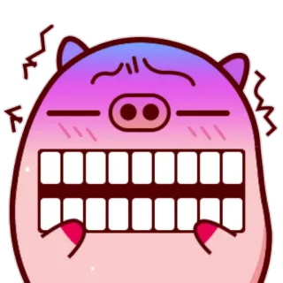 😲 en colère, cochon, dessin animé, drôle, humeur, émotions whatsapp sticker